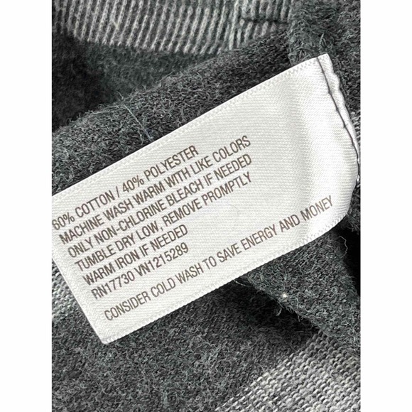 Merona Mens Henley Shirt Medium Gray Long Sleeve Striped Hiking Casual Pullover - Picture 5 of 8